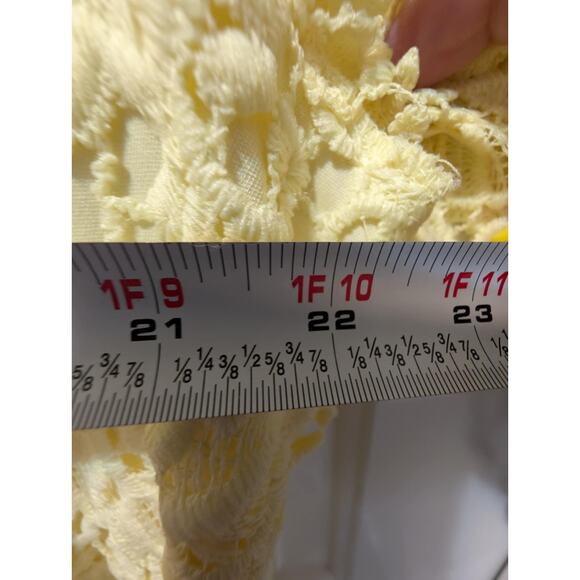 SANDRA DARREN Yellow Floral Crochet Lace Sheath Dress Plus Size 18 W Semi-Formal - Picture 7 of 9